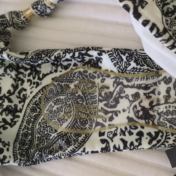 Vix Paula Hermanny Matching bikini set Romantic White Black Print With Gold - Picture 5 of 16